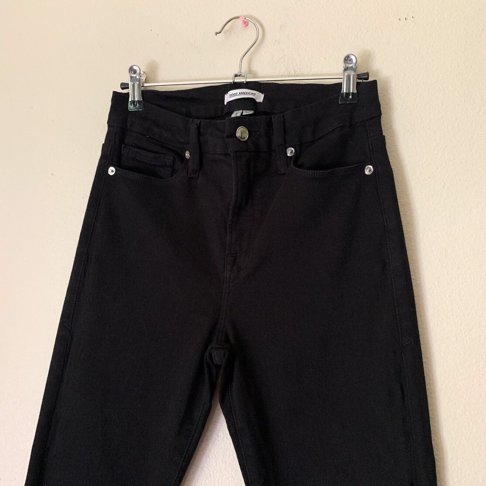 FINAL Good American Good Legs Black Skinny Jeans 6 28 High Rise - Picture 2 of 8